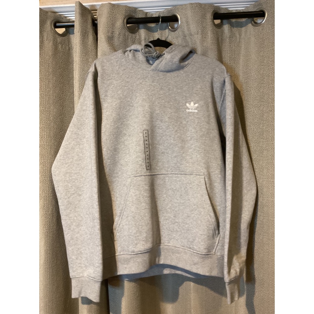 NWT Adidas Originals Trefoil Hoodie Men's Heather Grey Pullover Sweatshirt M